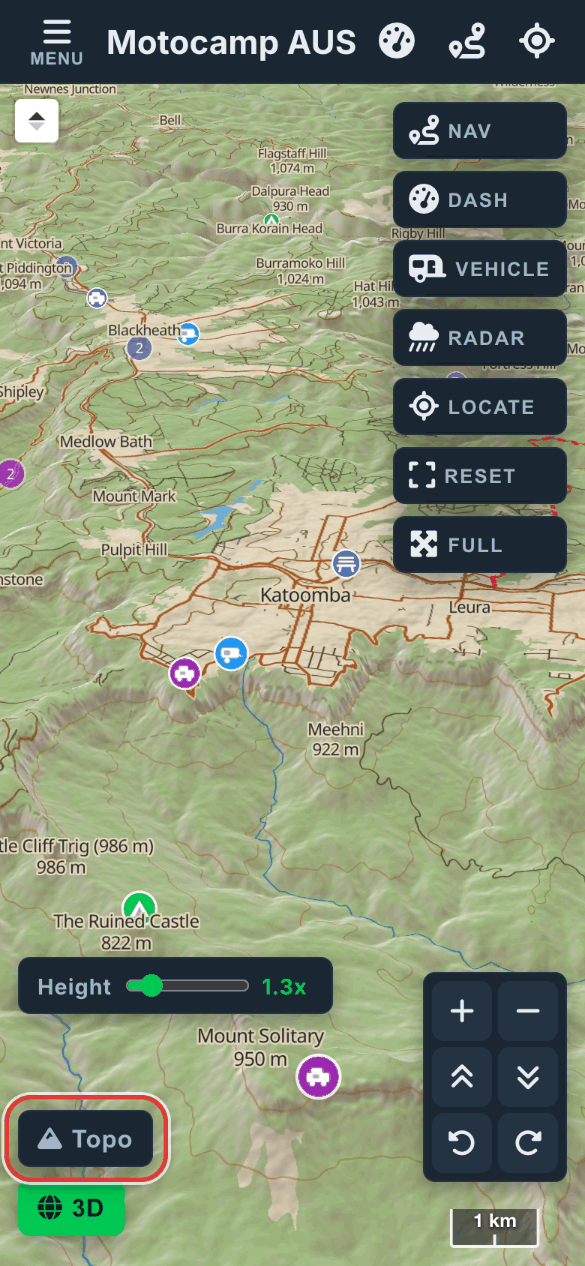 Switch Topo to Sat, on a phone