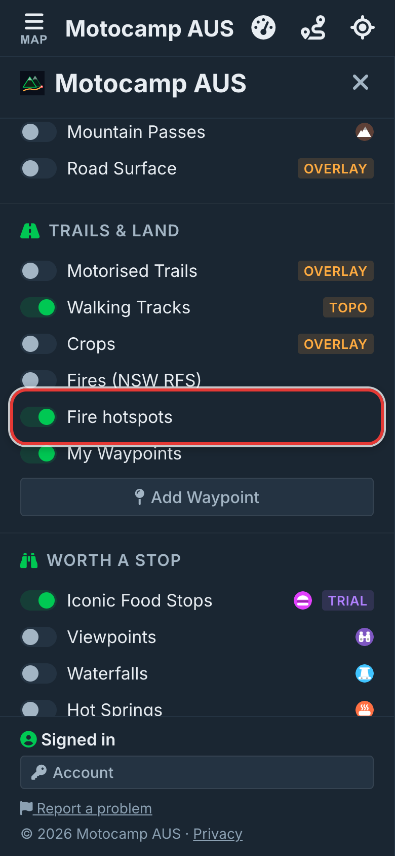 Check Fire hotspots is on, on a phone
