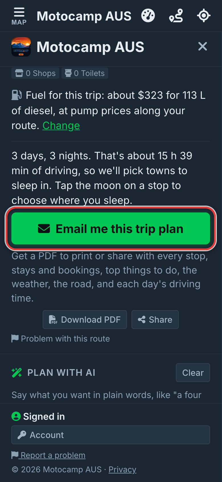 Get the cost for each day, on a phone