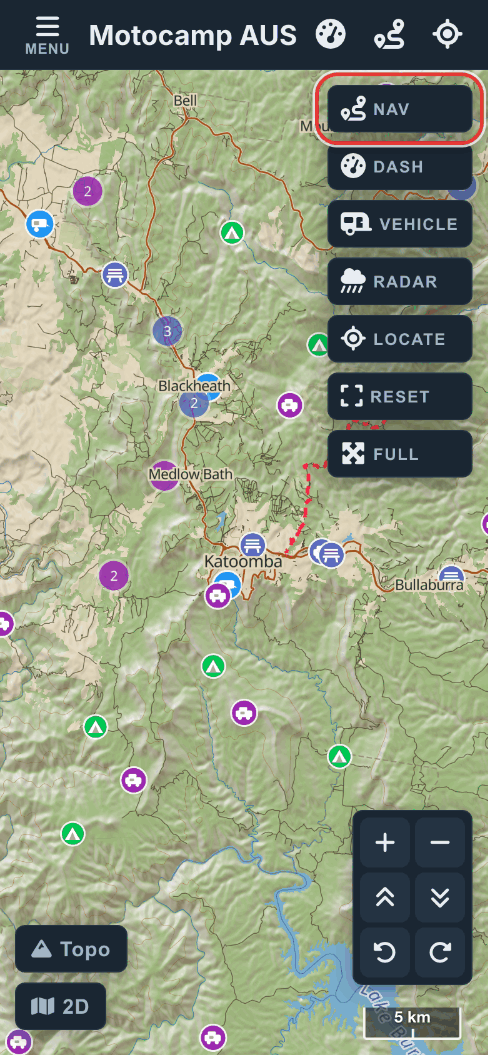 Head out and tap Nav, on a phone