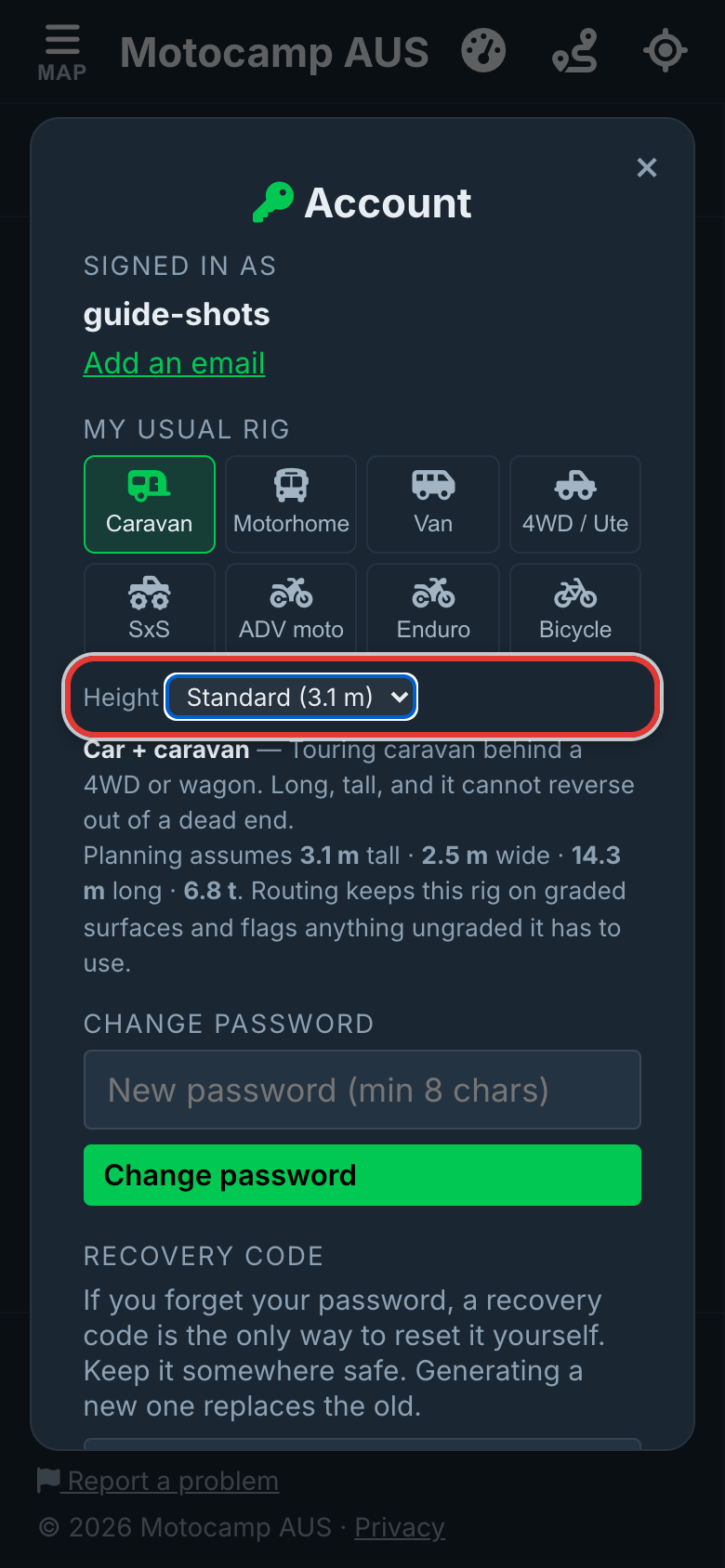 Set your own height, on a phone