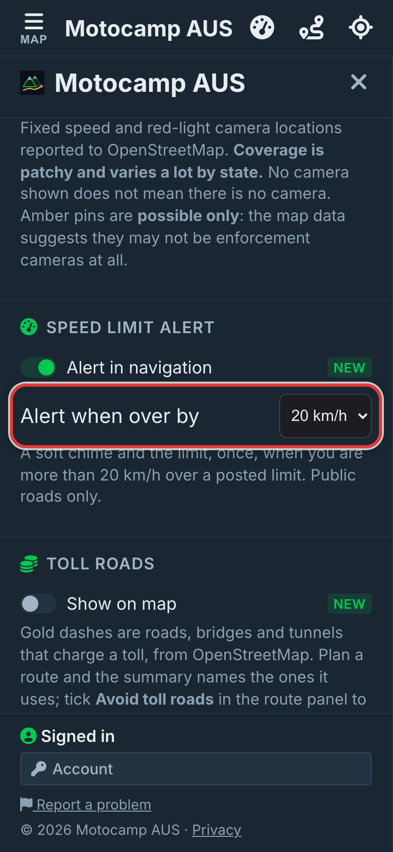 Choose Alert when over by, on a phone